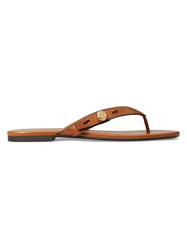 Tory Burch Women's Romy Leather Thong Sandals - Classic Cuoio - Size 9.5 | Thumbnail 1 Tory Burch Women's Romy Leather Thong Sandals - Classic Cuoio - Size 9.5 | Thumbnail 1