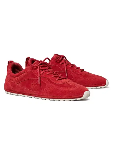 Tory Burch Women's Field Suede Low-Top Sneakers - Toucan Red - Size 9.5 | Thumbnail 2 Tory Burch Women's Field Suede Low-Top Sneakers - Toucan Red - Size 9.5 | Thumbnail 2