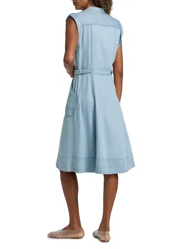 DEREK LAM 10 CROSBY Women's Penelope Denim Button-Front Midi-Dress | Thumbnail 5 DEREK LAM 10 CROSBY Women's Penelope Denim Button-Front Midi-Dress | Thumbnail 5
