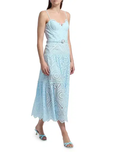 Generation Love Women's Zuria Cotton Eyelet Maxi Dress - Opal | Thumbnail 2 Generation Love Women's Zuria Cotton Eyelet Maxi Dress - Opal | Thumbnail 2