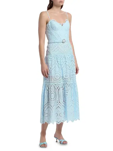 Generation Love Women's Zuria Cotton Eyelet Maxi Dress - Opal | Thumbnail 4 Generation Love Women's Zuria Cotton Eyelet Maxi Dress - Opal | Thumbnail 4