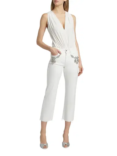 Generation Love Women's Carolyn Crystal-Embellished Crop Jeans - White | Thumbnail 2 Generation Love Women's Carolyn Crystal-Embellished Crop Jeans - White | Thumbnail 2