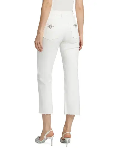 Generation Love Women's Carolyn Crystal-Embellished Crop Jeans - White | Thumbnail 5 Generation Love Women's Carolyn Crystal-Embellished Crop Jeans - White | Thumbnail 5