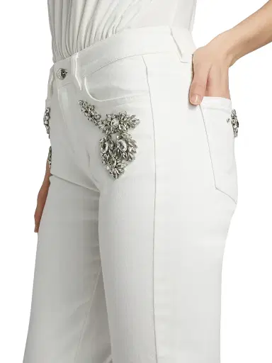 Generation Love Women's Carolyn Crystal-Embellished Crop Jeans - White | Thumbnail 6 Generation Love Women's Carolyn Crystal-Embellished Crop Jeans - White | Thumbnail 6