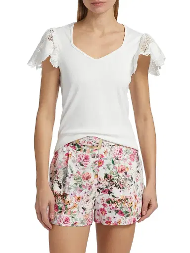 Generation Love Women's Kika Jersey Lace Sweetheart T-Shirt - White | Thumbnail 3 Generation Love Women's Kika Jersey Lace Sweetheart T-Shirt - White | Thumbnail 3