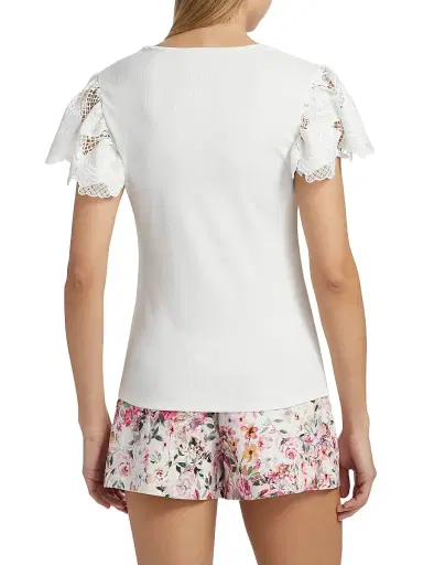 Generation Love Women's Kika Jersey Lace Sweetheart T-Shirt - White | Thumbnail 5 Generation Love Women's Kika Jersey Lace Sweetheart T-Shirt - White | Thumbnail 5