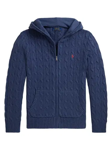 Polo Ralph Lauren Little Boy's & Boy's Cable-Knit Zip Hoodie | Thumbnail 1 Polo Ralph Lauren Little Boy's & Boy's Cable-Knit Zip Hoodie | Thumbnail 1
