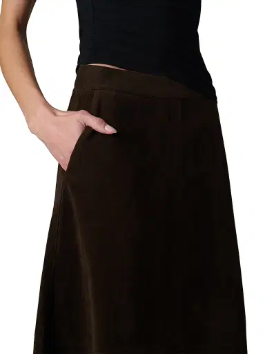 Joe's Jeans Women's The Tavi Vegan Suede Midi-Skirt - Dark Chocolate | Thumbnail 6 Joe's Jeans Women's The Tavi Vegan Suede Midi-Skirt - Dark Chocolate | Thumbnail 6