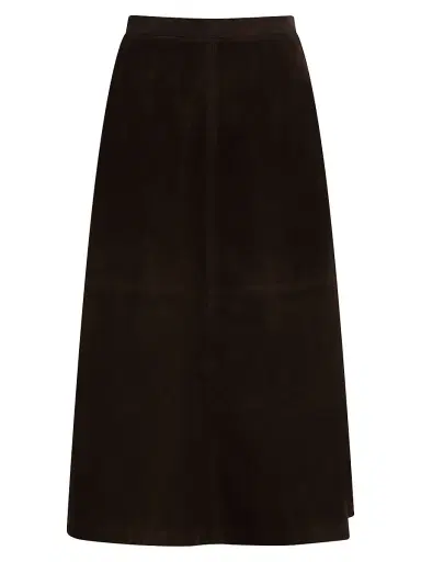 Joe's Jeans Women's The Tavi Vegan Suede Midi-Skirt - Dark Chocolate | Thumbnail 1 Joe's Jeans Women's The Tavi Vegan Suede Midi-Skirt - Dark Chocolate | Thumbnail 1
