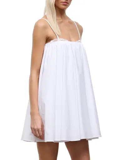 Staud Women's Cecily Stretch-Cotton Babydoll Minidress | Thumbnail 4 Staud Women's Cecily Stretch-Cotton Babydoll Minidress | Thumbnail 4