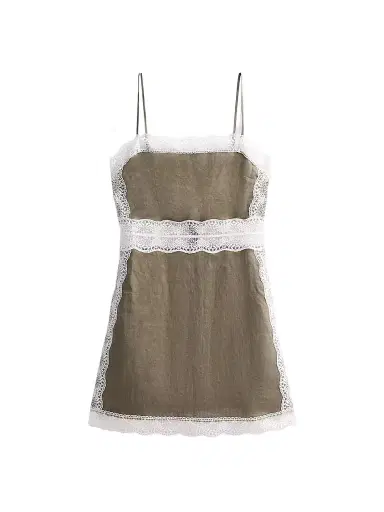 Staud Women's Amalina Lace-Trim Linen Minidress | Thumbnail 1 Staud Women's Amalina Lace-Trim Linen Minidress | Thumbnail 1
