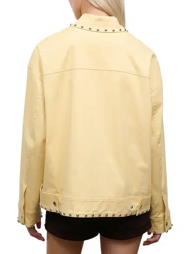 Staud Women's Clarke Studded Jacket - Butter Studs - Size XL | Thumbnail 5 Staud Women's Clarke Studded Jacket - Butter Studs - Size XL | Thumbnail 5