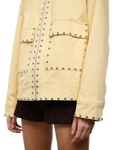 Staud Women's Clarke Studded Jacket - Butter Studs - Size XL | Thumbnail 7 Staud Women's Clarke Studded Jacket - Butter Studs - Size XL | Thumbnail 7