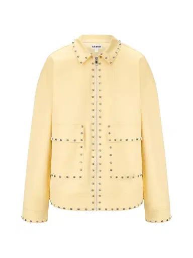 Staud Women's Clarke Studded Jacket - Butter Studs - Size XL | Thumbnail 1 Staud Women's Clarke Studded Jacket - Butter Studs - Size XL | Thumbnail 1
