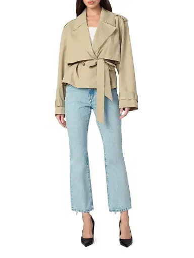 Joe's Jeans Women's The Liz Cropped Trench Coat - Camel | Thumbnail 2 Joe's Jeans Women's The Liz Cropped Trench Coat - Camel | Thumbnail 2
