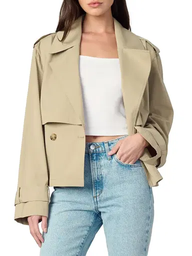Joe's Jeans Women's The Liz Cropped Trench Coat - Camel | Thumbnail 3 Joe's Jeans Women's The Liz Cropped Trench Coat - Camel | Thumbnail 3
