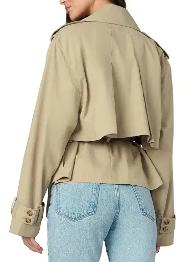 Joe's Jeans Women's The Liz Cropped Trench Coat - Camel | Thumbnail 5 Joe's Jeans Women's The Liz Cropped Trench Coat - Camel | Thumbnail 5