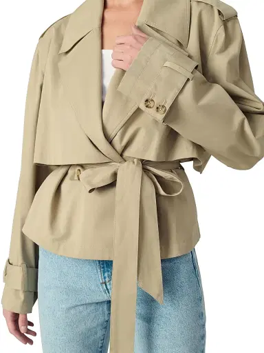 Joe's Jeans Women's The Liz Cropped Trench Coat - Camel | Thumbnail 7 Joe's Jeans Women's The Liz Cropped Trench Coat - Camel | Thumbnail 7