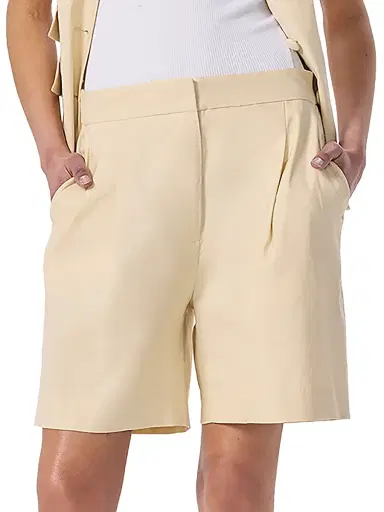 rag & bone Women's Leona Linen-Blend Shorts - Light Tan | Thumbnail 5 rag & bone Women's Leona Linen-Blend Shorts - Light Tan | Thumbnail 5