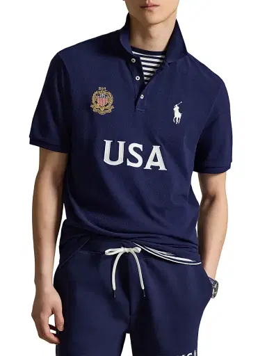 Polo Ralph Lauren Men's USA Knit Cotton Polo Shirt - Newport Navy - Size XXL | Thumbnail 3 Polo Ralph Lauren Men's USA Knit Cotton Polo Shirt - Newport Navy - Size XXL | Thumbnail 3