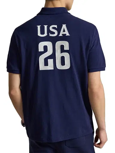 Polo Ralph Lauren Men's USA Knit Cotton Polo Shirt - Newport Navy - Size XXL | Thumbnail 4 Polo Ralph Lauren Men's USA Knit Cotton Polo Shirt - Newport Navy - Size XXL | Thumbnail 4