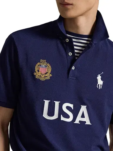 Polo Ralph Lauren Men's USA Knit Cotton Polo Shirt - Newport Navy - Size XXL | Thumbnail 5 Polo Ralph Lauren Men's USA Knit Cotton Polo Shirt - Newport Navy - Size XXL | Thumbnail 5