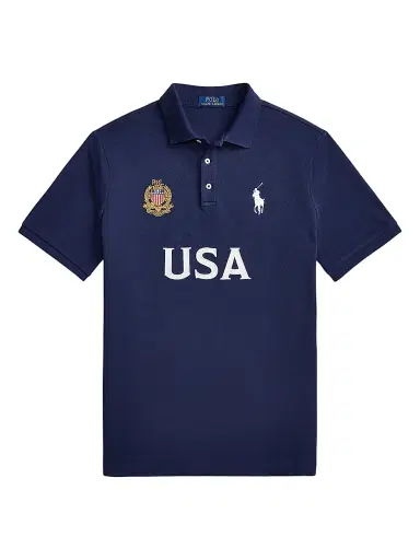 Polo Ralph Lauren Men's USA Knit Cotton Polo Shirt - Newport Navy - Size XXL | Thumbnail 1 Polo Ralph Lauren Men's USA Knit Cotton Polo Shirt - Newport Navy - Size XXL | Thumbnail 1