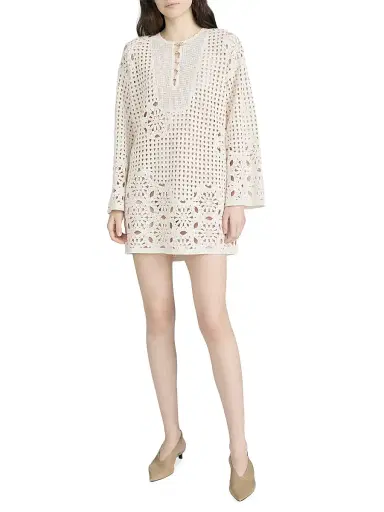 Frame Women's The Postcard Cotton Tunic Dress - Cream - Size Large | Thumbnail 2 Frame Women's The Postcard Cotton Tunic Dress - Cream - Size Large | Thumbnail 2