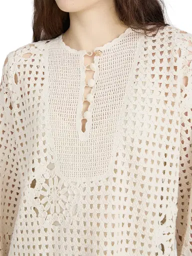 Frame Women's The Postcard Cotton Tunic Dress - Cream - Size Large | Thumbnail 7 Frame Women's The Postcard Cotton Tunic Dress - Cream - Size Large | Thumbnail 7