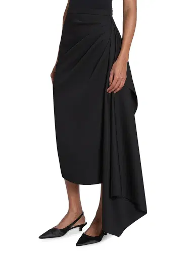 Erdem Women's Draped Midi Pencil Skirt - Black | Thumbnail 4 Erdem Women's Draped Midi Pencil Skirt - Black | Thumbnail 4