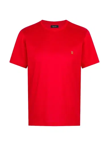 Stefano Ricci Men's Logo Cotton T-Shirt - Red | Thumbnail 1 Stefano Ricci Men's Logo Cotton T-Shirt - Red | Thumbnail 1