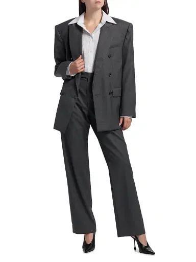 Ronny Kobo Women's 1988 Double-Breasted Wool-Blend Blazer - Dark Grey | Thumbnail 2 Ronny Kobo Women's 1988 Double-Breasted Wool-Blend Blazer - Dark Grey | Thumbnail 2