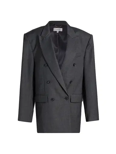 Ronny Kobo Women's 1988 Double-Breasted Wool-Blend Blazer - Dark Grey | Thumbnail 1 Ronny Kobo Women's 1988 Double-Breasted Wool-Blend Blazer - Dark Grey | Thumbnail 1