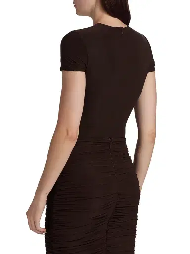 Ronny Kobo Women's Rae Jewel Neck Bodysuit - Espresso | Thumbnail 5 Ronny Kobo Women's Rae Jewel Neck Bodysuit - Espresso | Thumbnail 5