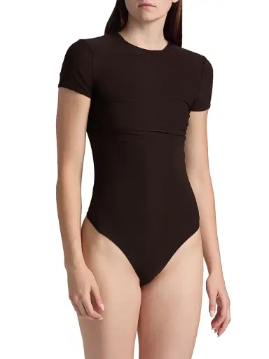 Ronny Kobo Women's Rae Jewel Neck Bodysuit - Espresso | Thumbnail 6 Ronny Kobo Women's Rae Jewel Neck Bodysuit - Espresso | Thumbnail 6