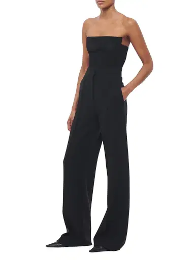 Another Tomorrow Women's Architectural Wool Bustier - Black | Thumbnail 2 Another Tomorrow Women's Architectural Wool Bustier - Black | Thumbnail 2