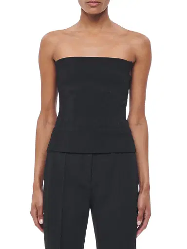 Another Tomorrow Women's Architectural Wool Bustier - Black | Thumbnail 3 Another Tomorrow Women's Architectural Wool Bustier - Black | Thumbnail 3