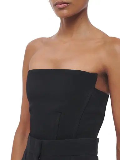 Another Tomorrow Women's Architectural Wool Bustier - Black | Thumbnail 6 Another Tomorrow Women's Architectural Wool Bustier - Black | Thumbnail 6