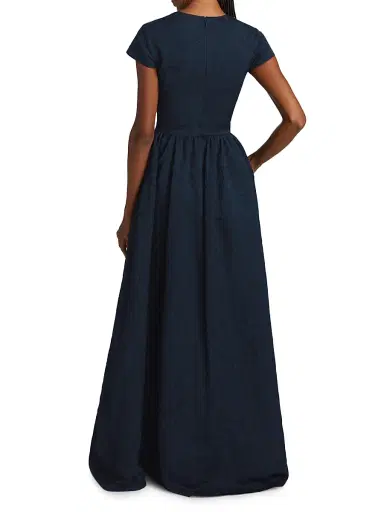 SACHIN BABI Women's Estelle Embellished Jacquard Fit & Flare Gown - Poseidon | Thumbnail 5 SACHIN BABI Women's Estelle Embellished Jacquard Fit & Flare Gown - Poseidon | Thumbnail 5