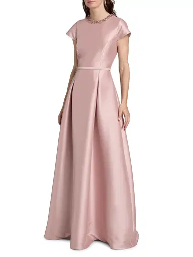 SACHIN BABI Women's Blythe Embellished Mikado Gown - Rose Quartz | Thumbnail 4 SACHIN BABI Women's Blythe Embellished Mikado Gown - Rose Quartz | Thumbnail 4