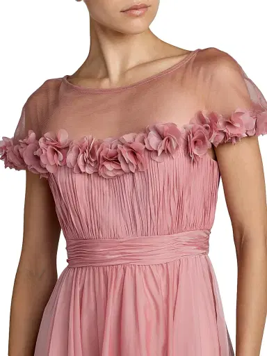 Mac Duggal Women's Floral Chiffon Midi-Dress - Rose Gold - Size 16 | Thumbnail 3 Mac Duggal Women's Floral Chiffon Midi-Dress - Rose Gold - Size 16 | Thumbnail 3