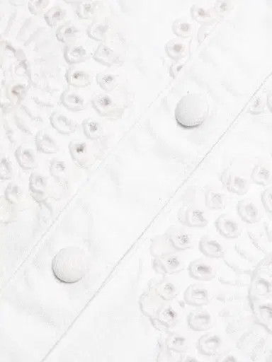 Frame Women's The Eyelet Play Cotton-Blend Mini Shirtdress - White - Size XL | Thumbnail 7 Frame Women's The Eyelet Play Cotton-Blend Mini Shirtdress - White - Size XL | Thumbnail 7