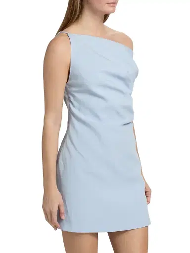 Ronny Kobo Women's Winnie Draped One-Shoulder Minidress - Ice | Thumbnail 4 Ronny Kobo Women's Winnie Draped One-Shoulder Minidress - Ice | Thumbnail 4