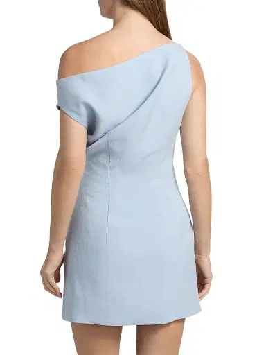 Ronny Kobo Women's Winnie Draped One-Shoulder Minidress - Ice | Thumbnail 5 Ronny Kobo Women's Winnie Draped One-Shoulder Minidress - Ice | Thumbnail 5