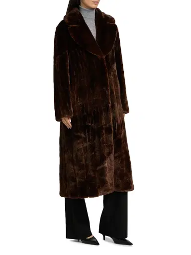 Mercer Collective Women's Mink Stripe Faux-Fur Coat - Mink - Size Large | Thumbnail 4 Mercer Collective Women's Mink Stripe Faux-Fur Coat - Mink - Size Large | Thumbnail 4
