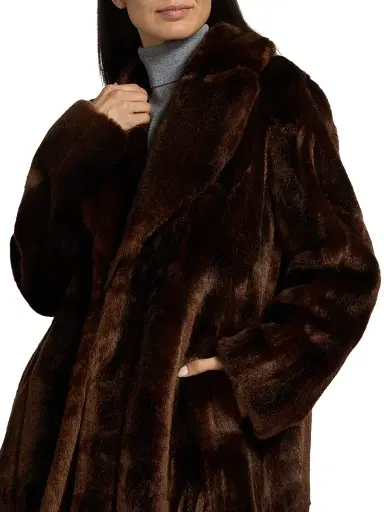 Mercer Collective Women's Mink Stripe Faux-Fur Coat - Mink - Size Large | Thumbnail 6 Mercer Collective Women's Mink Stripe Faux-Fur Coat - Mink - Size Large | Thumbnail 6