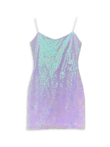 Un Deux Trois Girl's Sequin-Embellished Fitted Dress - White | Thumbnail 1 Un Deux Trois Girl's Sequin-Embellished Fitted Dress - White | Thumbnail 1