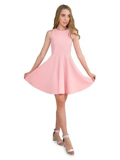 Un Deux Trois Girl's Textured Racerback Dress - White | Thumbnail 2 Un Deux Trois Girl's Textured Racerback Dress - White | Thumbnail 2