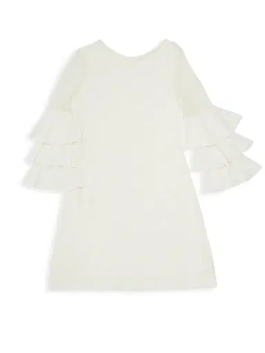 Un Deux Trois Girl's Ruffle Sleeve Shift Dress - | Thumbnail 2 Un Deux Trois Girl's Ruffle Sleeve Shift Dress - | Thumbnail 2