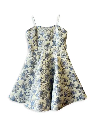 Un Deux Trois Girl's Fit-And-Flare Jacquard Dress - Perry | Thumbnail 1 Un Deux Trois Girl's Fit-And-Flare Jacquard Dress - Perry | Thumbnail 1